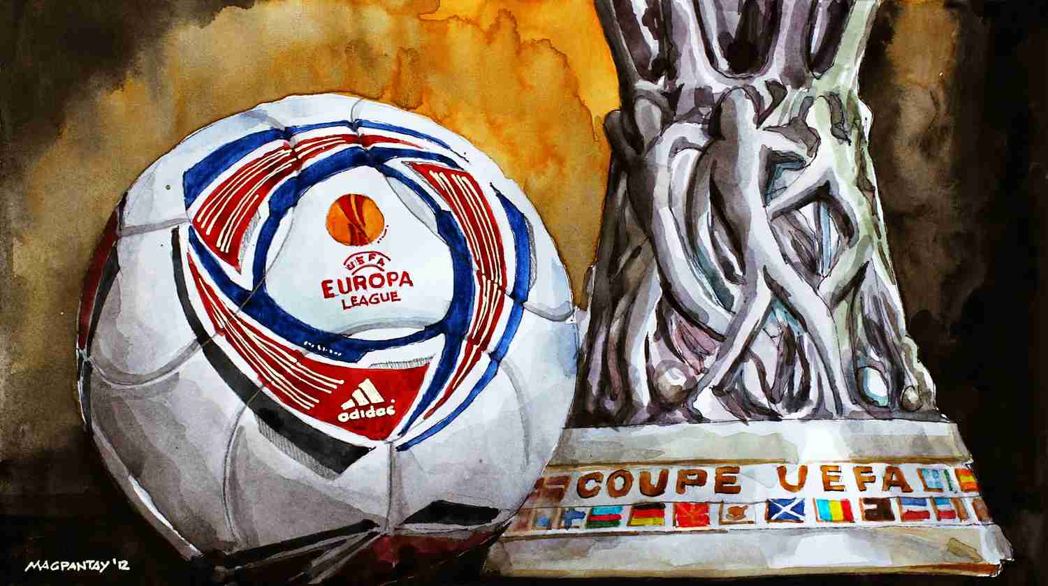 _Europa League Pokal und Ball