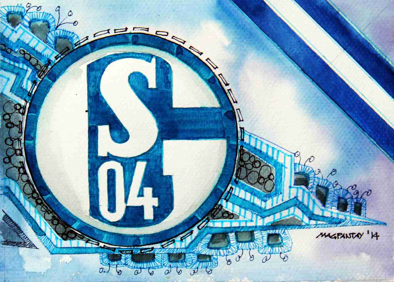 _FC Schalke 04 - Wappen mit Farben
