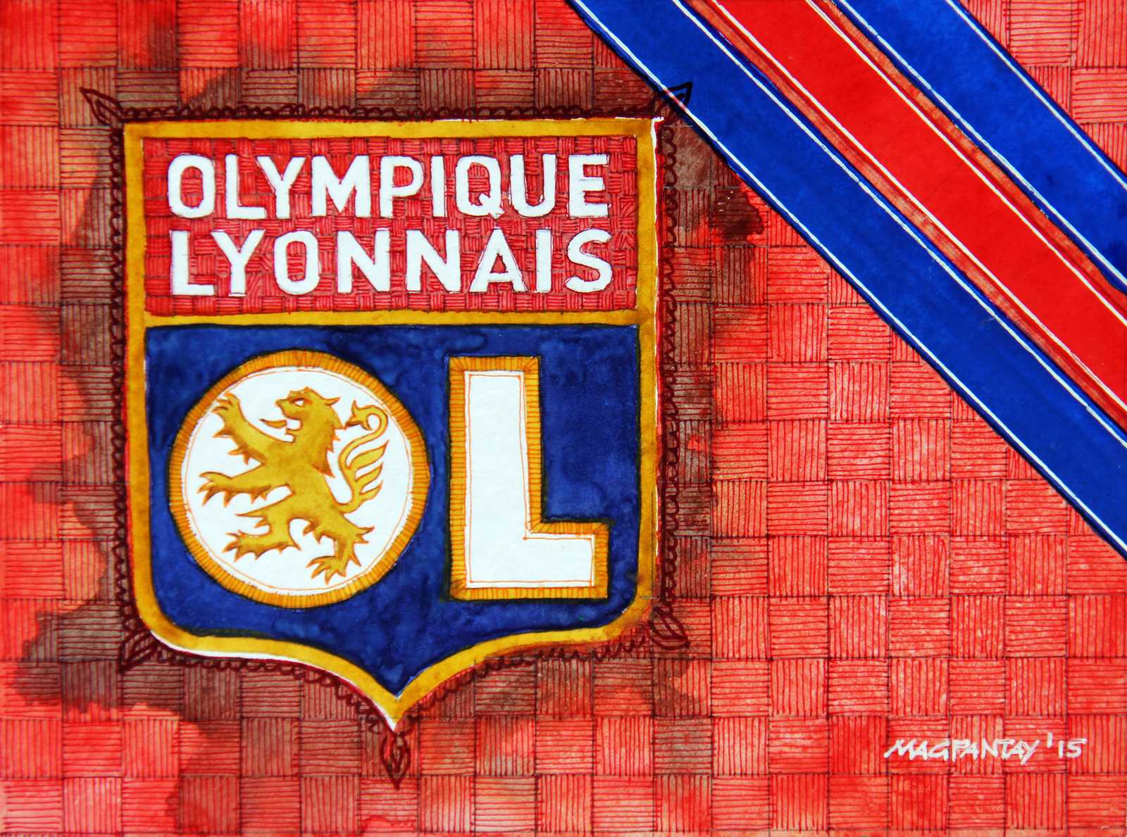 _Olympique Lyon Wappen Stripes