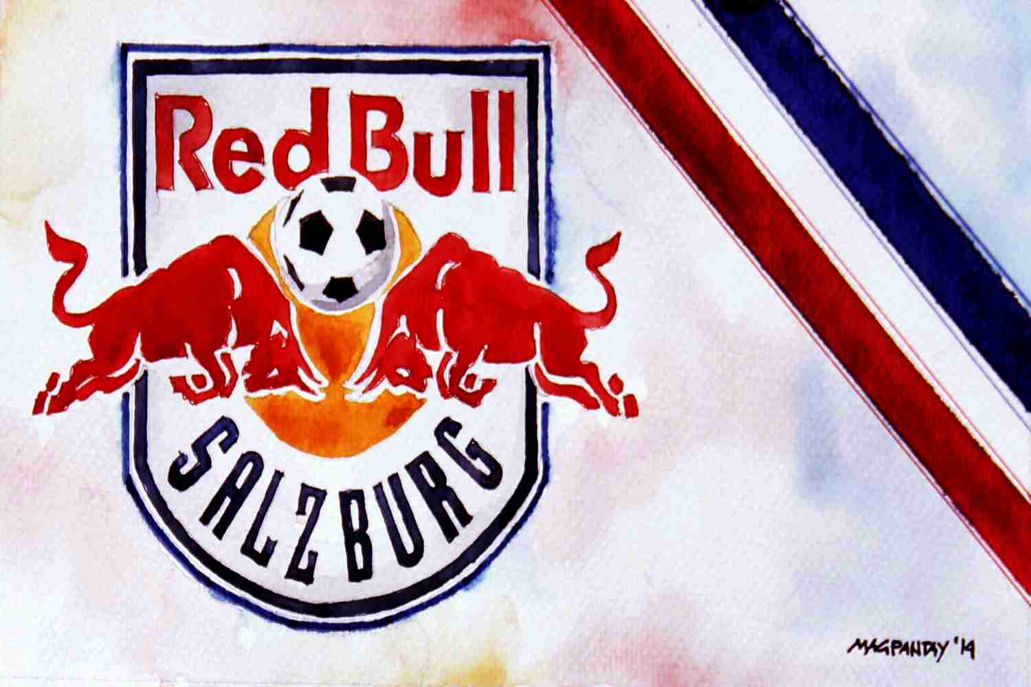 _Red Bull Salzburg - Wappen mit Farben60x40cm